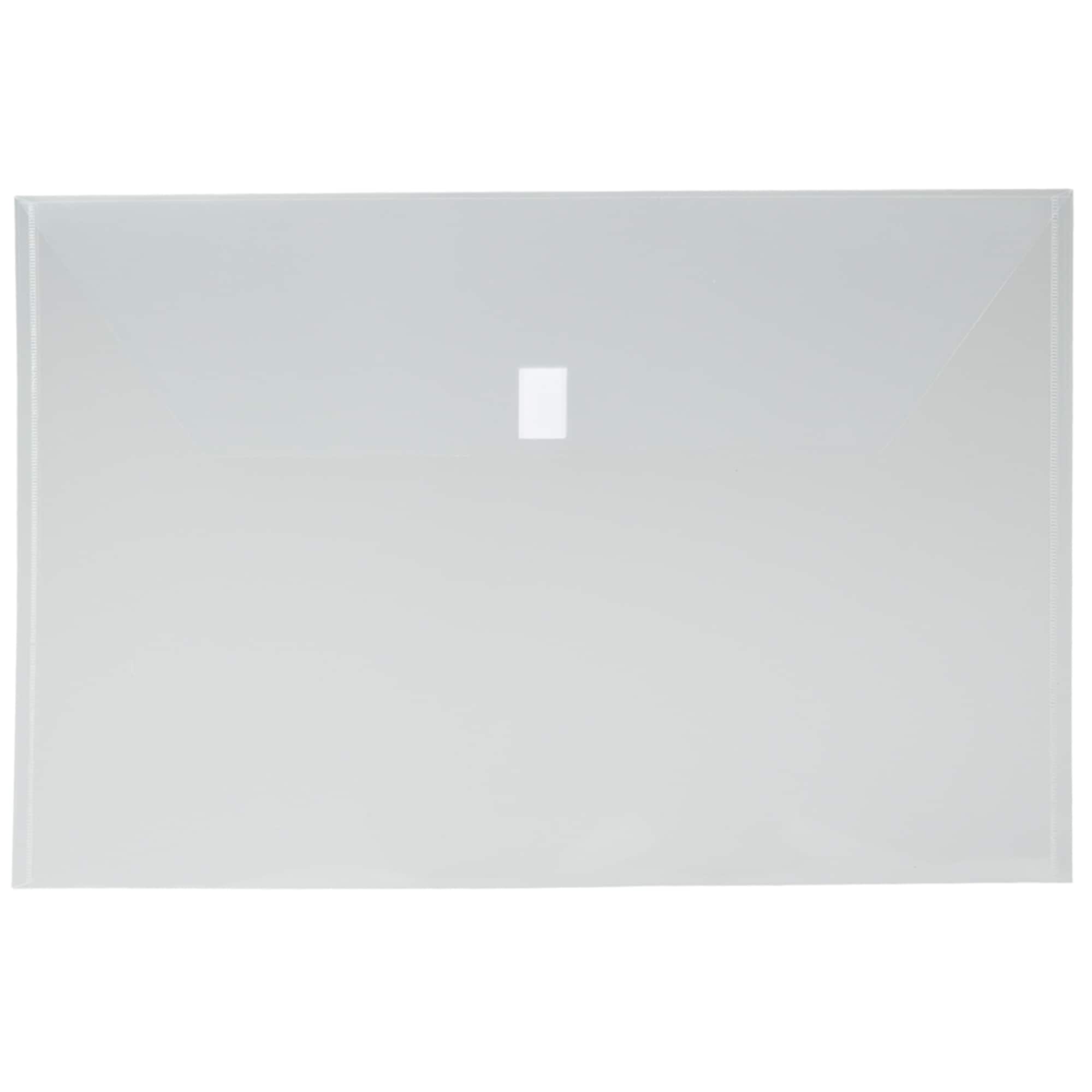 JAM Paper 12" x 18" Clear Plastic Hook & Loop Closure Envelopes, 12ct.